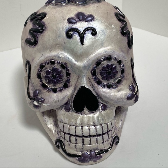 Sugar skull day of the dead decor skeleton head oddity oddities Halloween decor - Picture 6 of 9